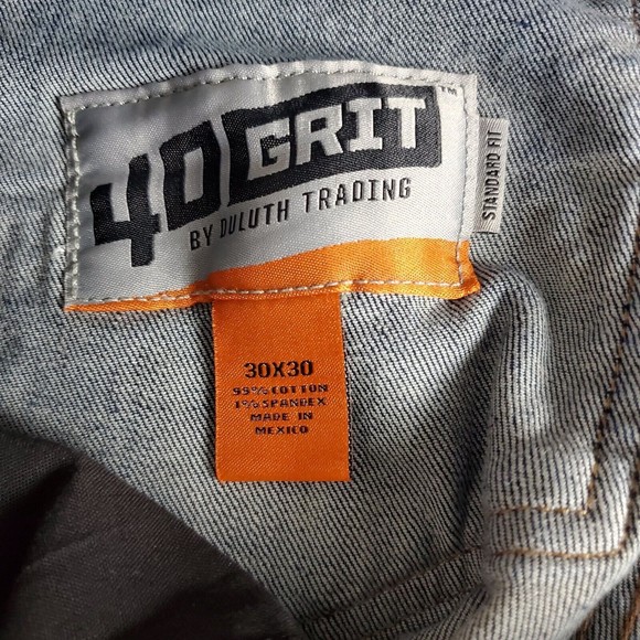 40 Grit By Duluth Trading Jeans Mens 30X30 Flex Standard Fit Straight Blue Denim - Picture 6 of 11